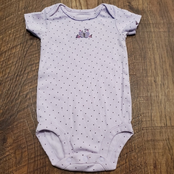 Carters 4 Baby Girl Cotton Bodysuit Polka Dot White Blue Purple Yellow Casual 6M - Picture 6 of 11